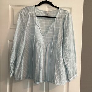 Lucky Brand Light Blue Striped Top